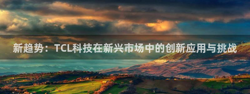 新趋势：TCL科技在新兴市场中的创新应用与挑战